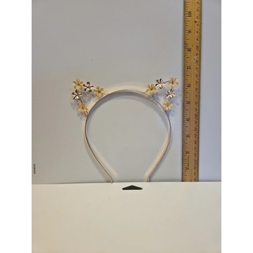 Natasha Women's‎ Gold Cat Ears Pearl Headband